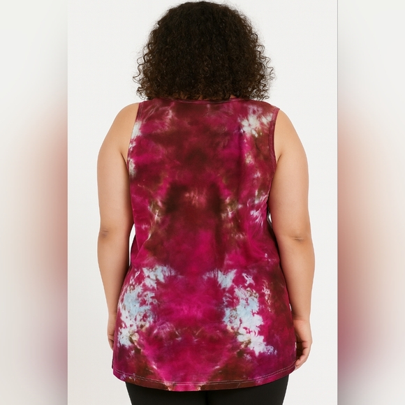 1X Tie Dye Tank Top Scrunch Designs - Picture 2 of 6